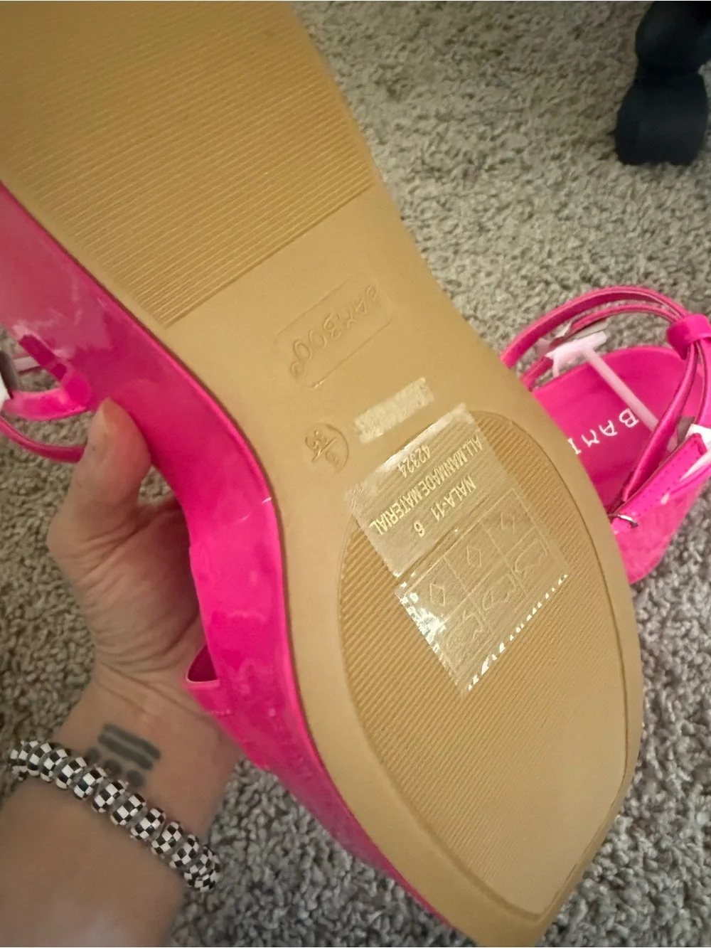 Bright Pink Platform Wedge Sandals - Bamboo